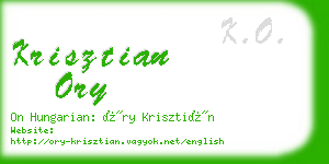 krisztian ory business card